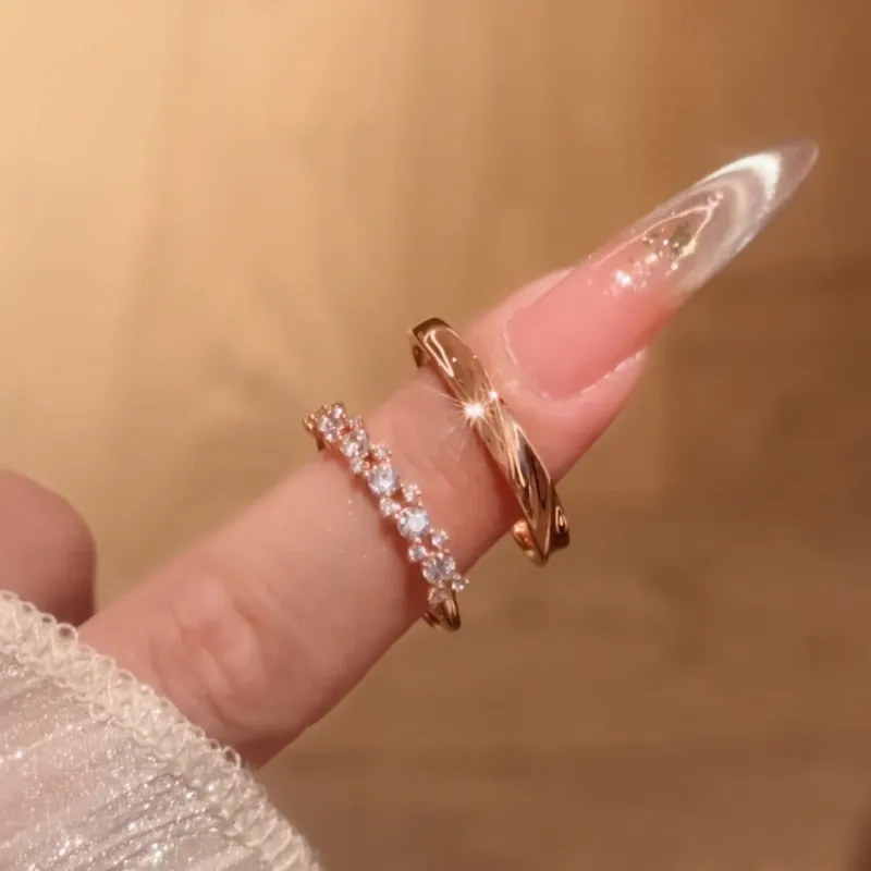 Disney Mickey Series 925 Sterling Silver Rings Unisex Rose Gold-8