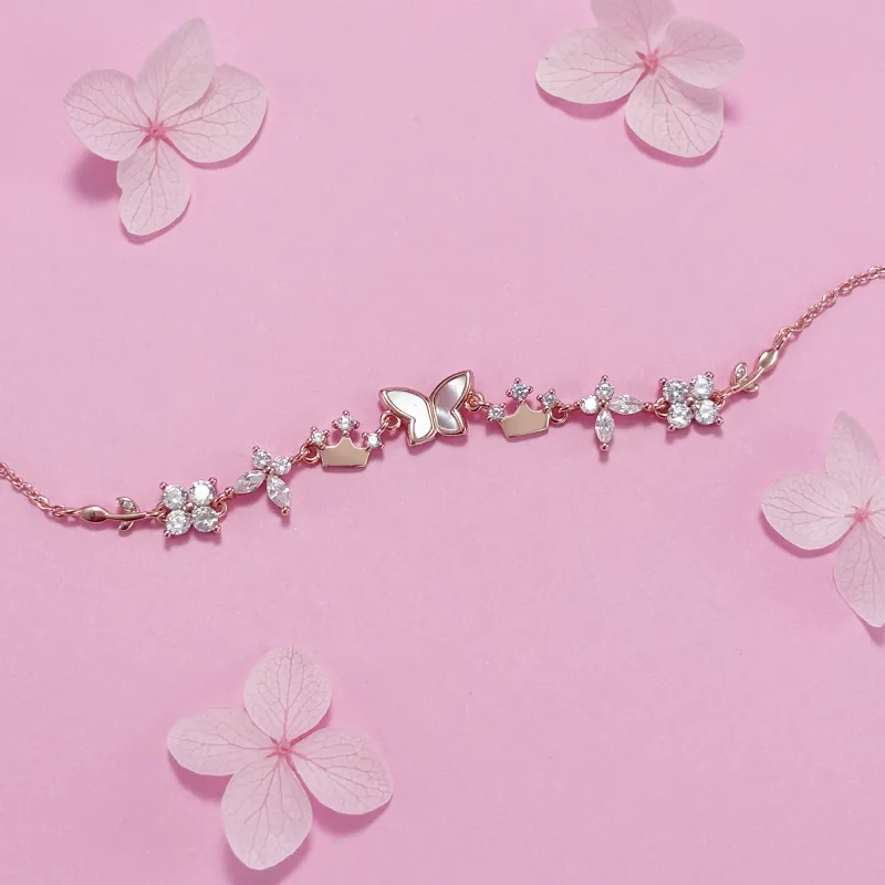Disney Princess 925 Sterling Silver Bracelets Women's Rose Gold-19