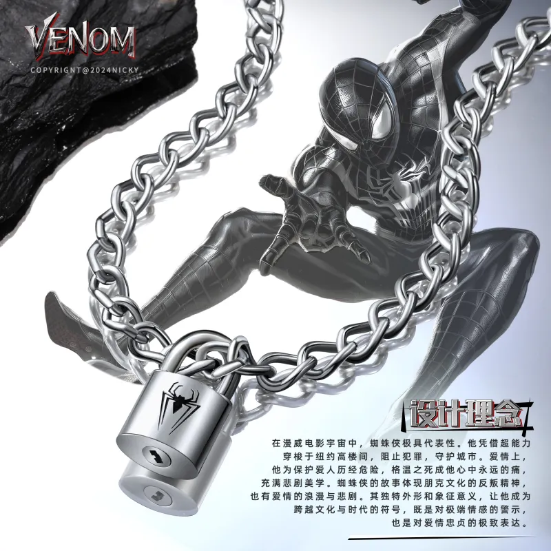 Disney Marvel Series Titanium Steel Necklaces Unisex Silver-4