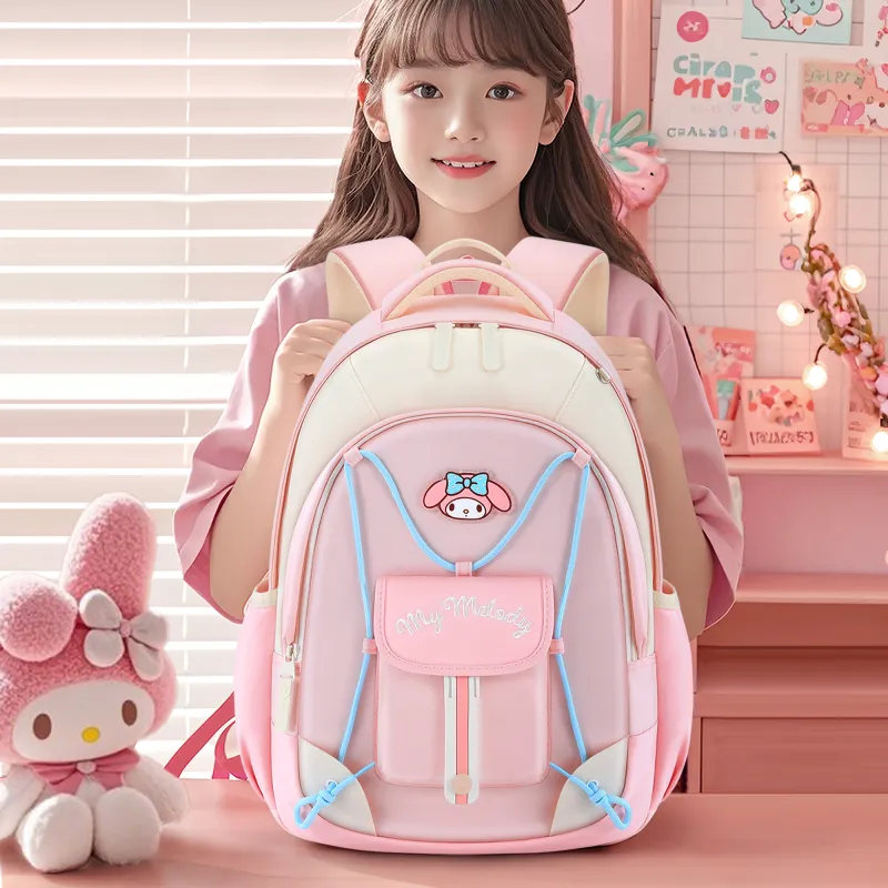 Hello Kitty Sanrio Series Polyester Middle And High School Backpack Women's Pink-6
