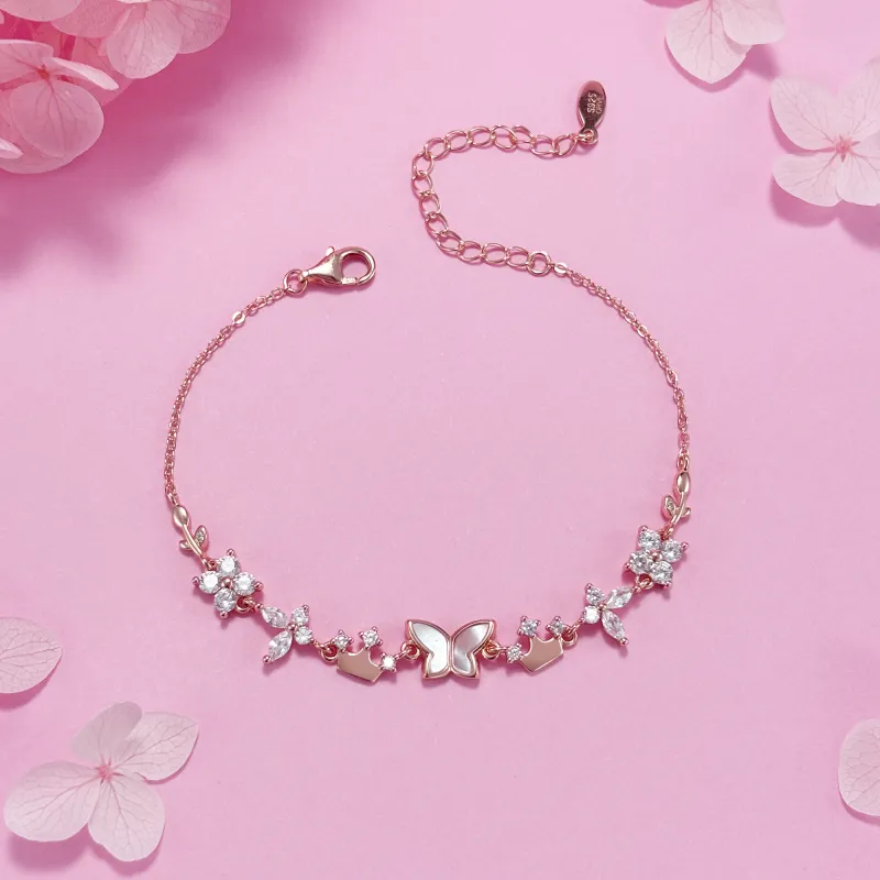 Disney Princess 925 Sterling Silver Bracelets Women's Rose Gold-10