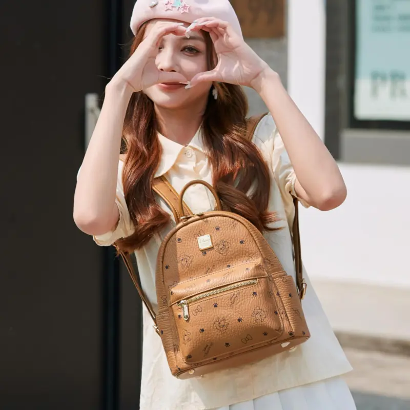 Disney Cat Velvet PVC Backpack Regular Women's Multicolor-9