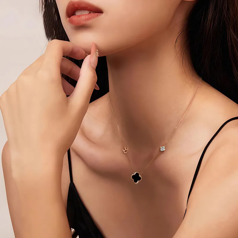 Disney S925 Silver Necklaces Women's Black-2