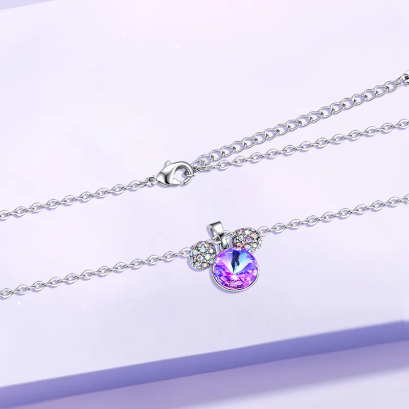 Disney Mickey Collection Princess Collection Copper Necklaces Women's Purple-3