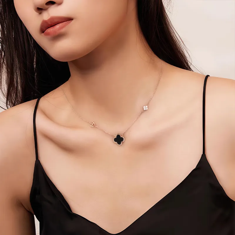 Disney S925 Silver Necklaces Women's Black-3