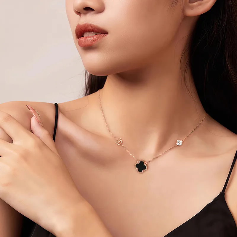 Disney S925 Silver Necklaces Women's Black-1