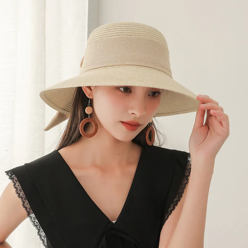 MINGYUANDAILI Straw Woven Sun Protection Hats Women's-1