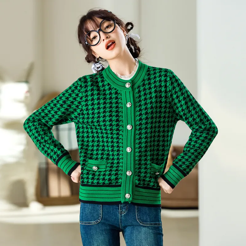 FAWENXIANGZI Knitwear Women's Green-4
