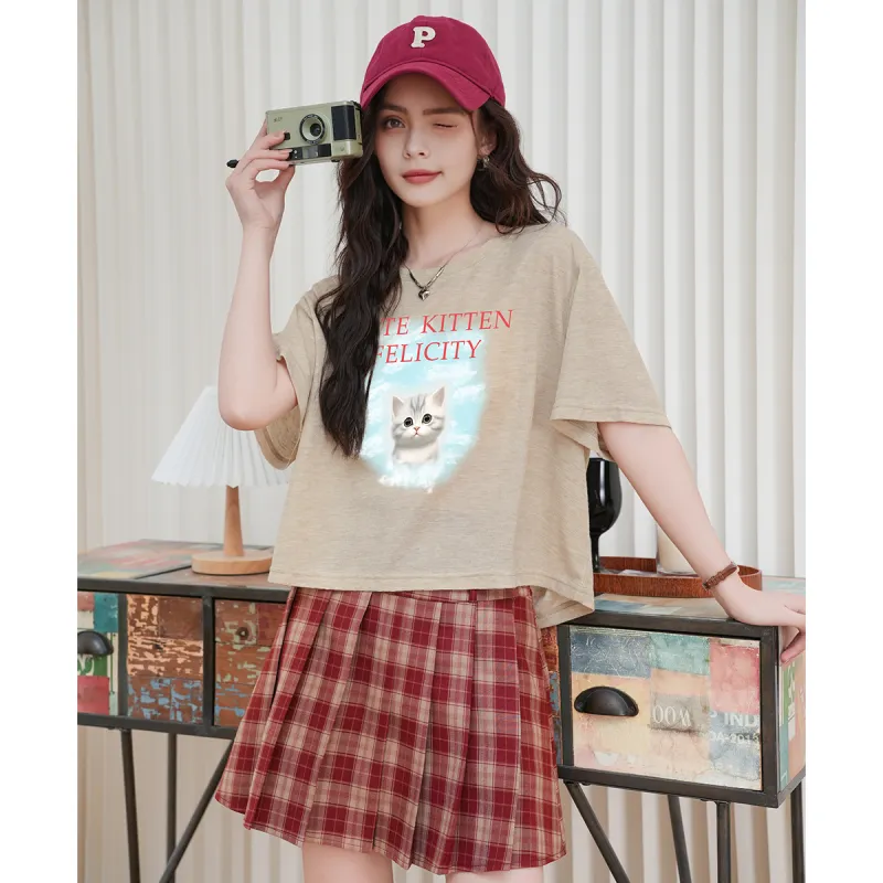 FAWENXIANGZI Drop Shoulder Sleeve T Shirt Women's-7