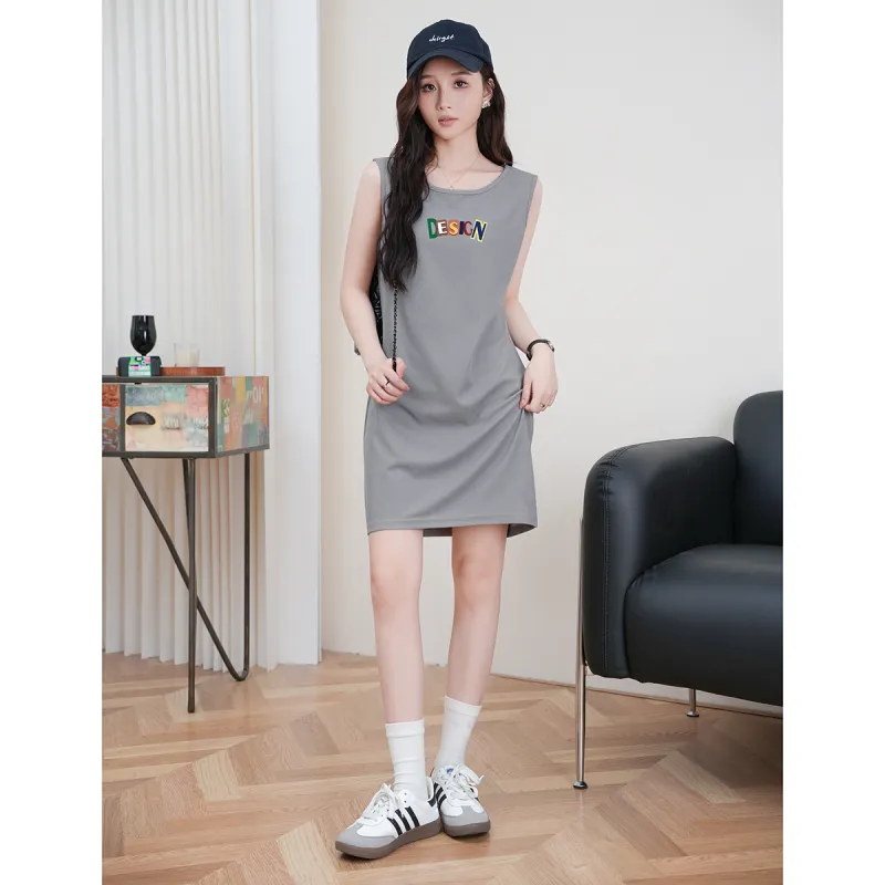 FAWENXIANGZI Sleeveless Dress Women's-4
