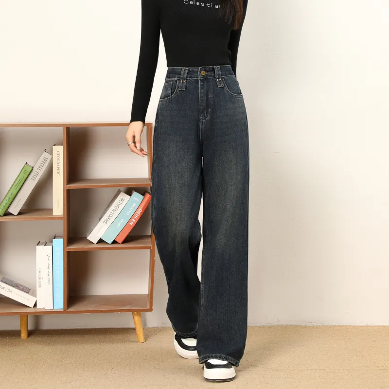 FAWENXIANGZI Jeans Women's Concrete Gray-5
