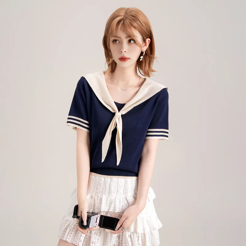 FAWENXIANGZI T Shirts Women's Blue-3