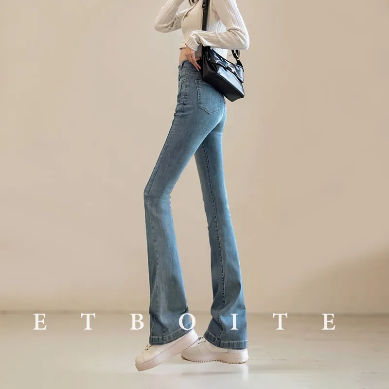 FAWENXIANGZI Jeans Women's Vintage Blue-15