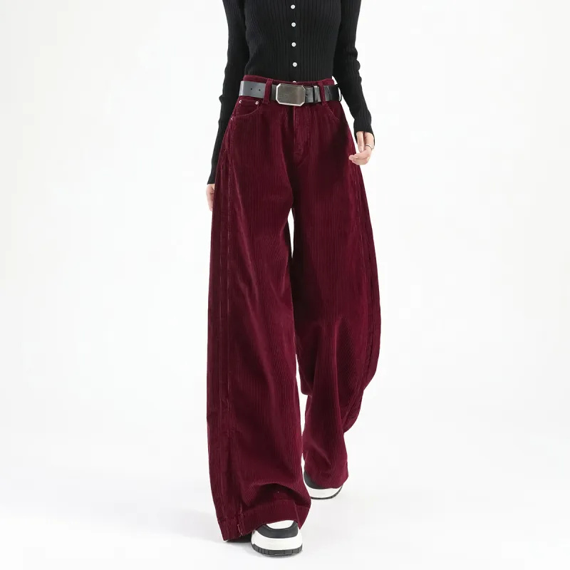 FAWENXIANGZI Casual Pants Women's Angora Red-4