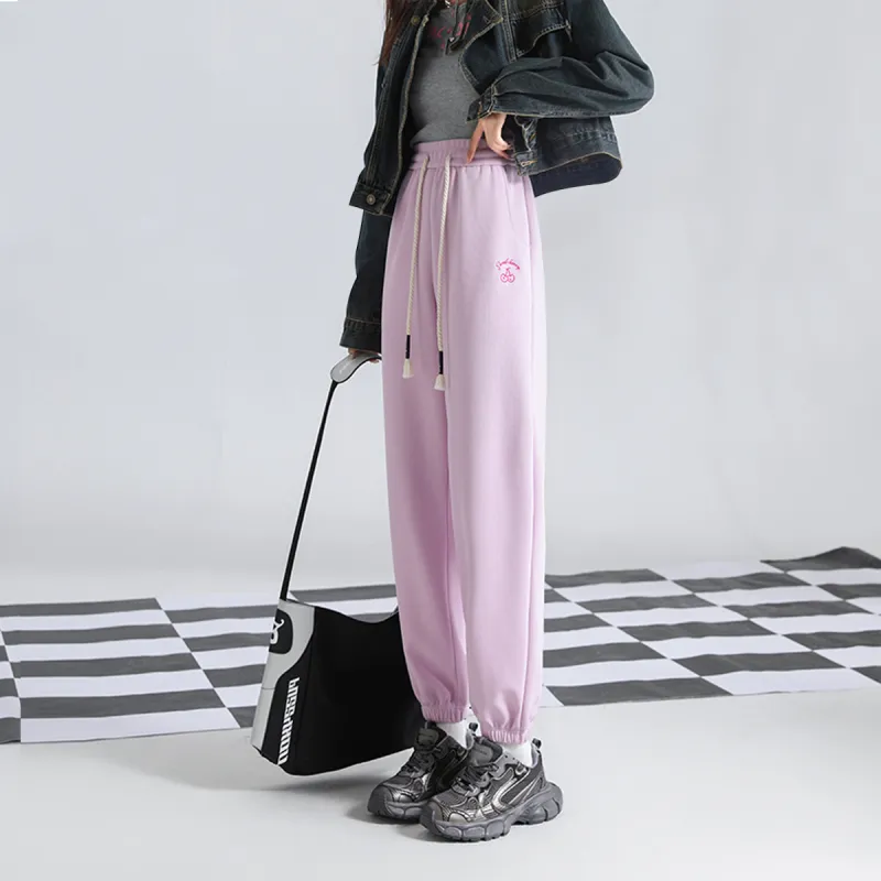 FAWENXIANGZI Casual Pants Women's Light Purple-2