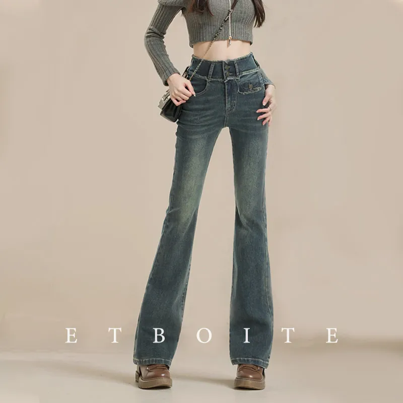FAWENXIANGZI Jeans Women's Nostalgic Blue-1