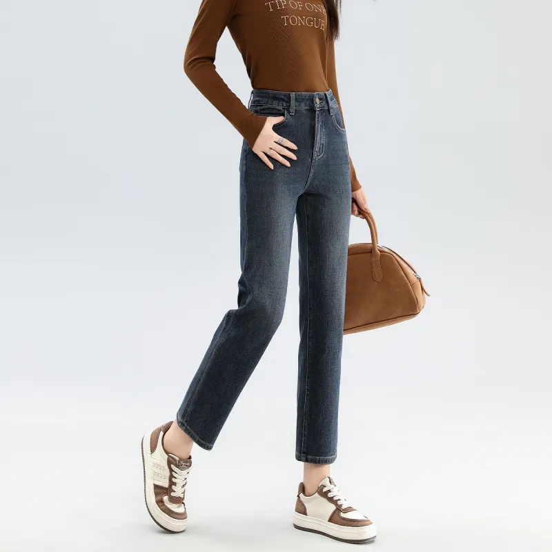 FAWENXIANGZI Jeans Women's Blue-4