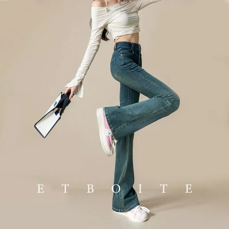FAWENXIANGZI Jeans Women's Nostalgic Blue-4