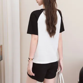FAWENXIANGZI Raglan Sleeve T Shirt Women's