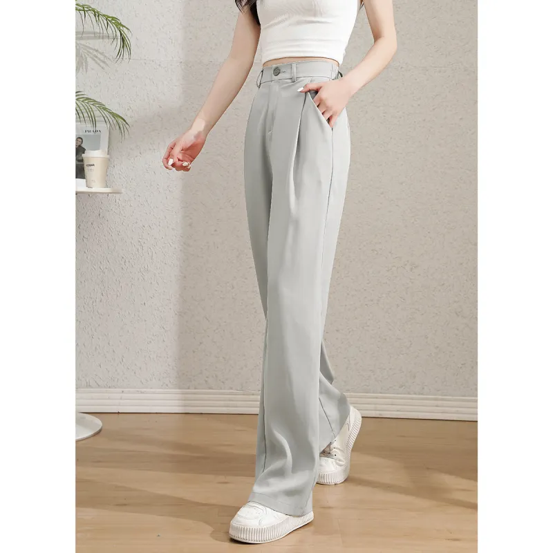 FAWENXIANGZI Casual Pants Women's Light Gray-3