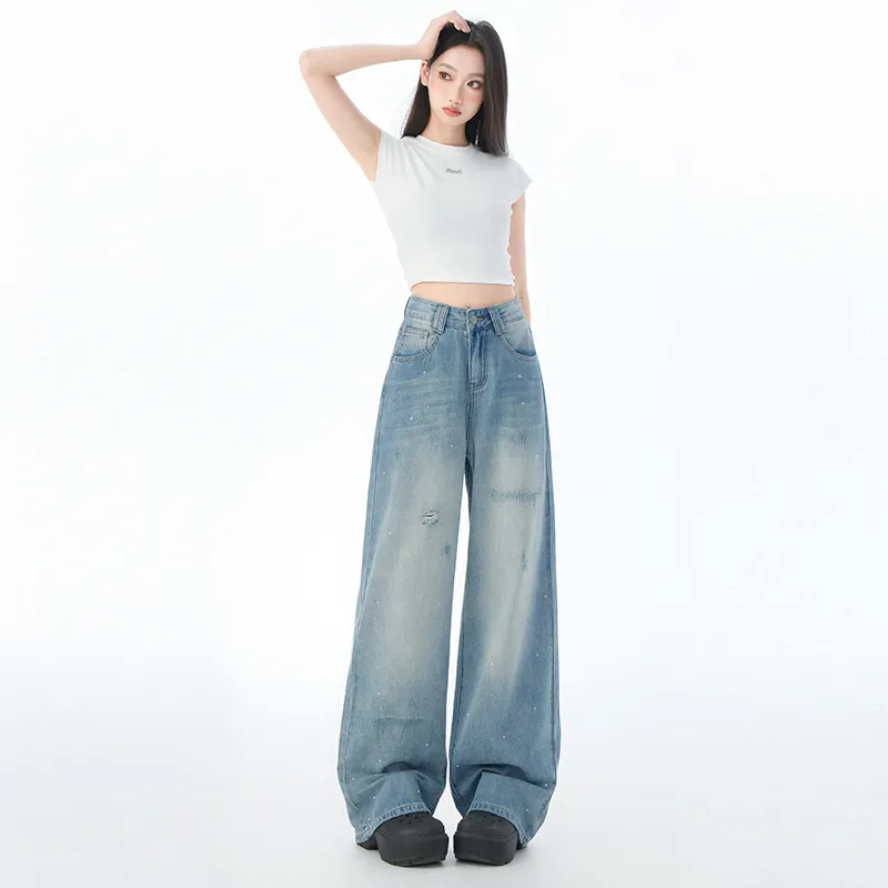 FAWENXIANGZI Jeans Women's Blue-2