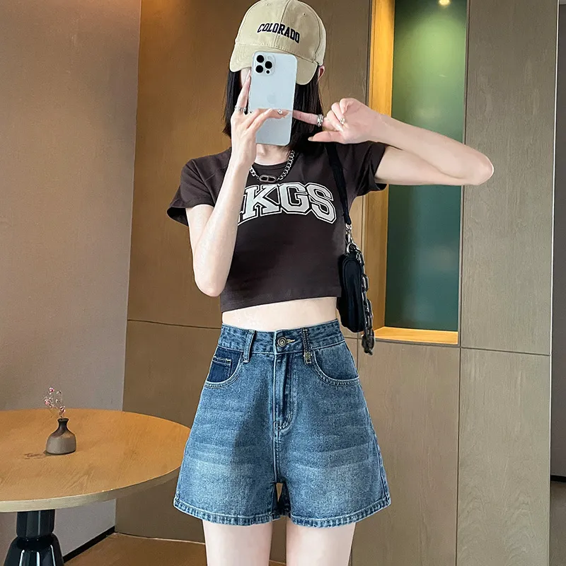 FAWENXIANGZI Denim Shorts Women's-5