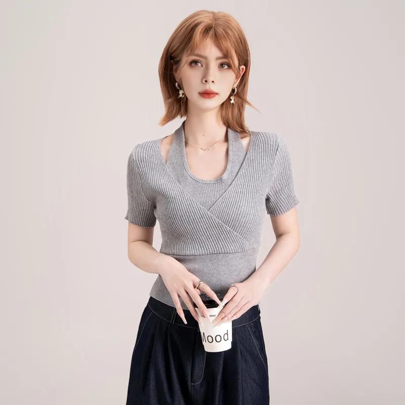 FAWENXIANGZI T Shirts Women's Heather Gray-3