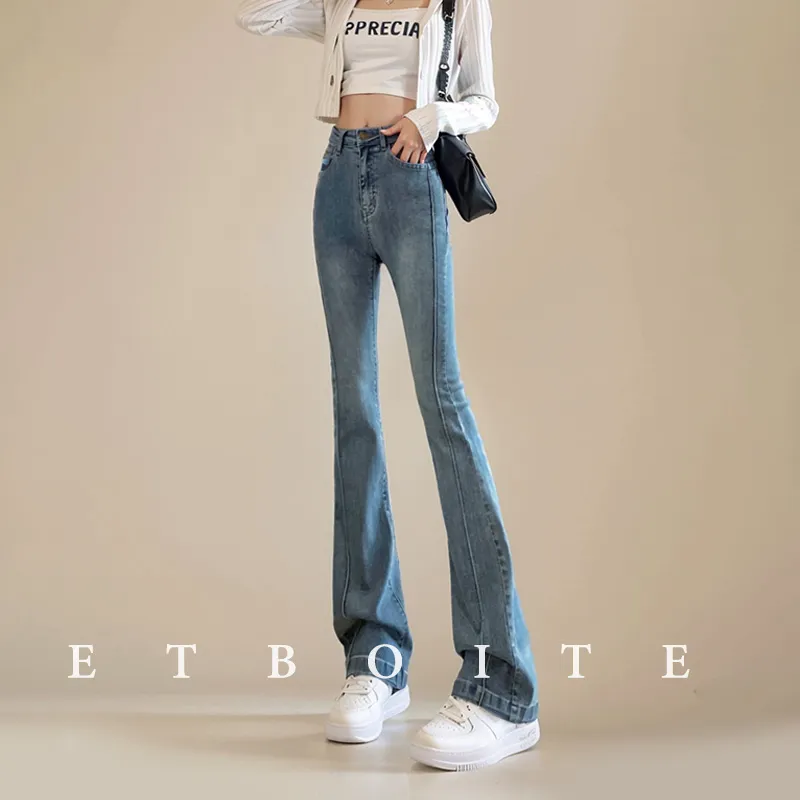 FAWENXIANGZI Jeans Women's Vintage Blue-16