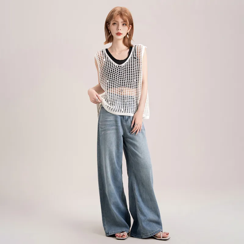 FAWENXIANGZI Tank Tops Women's Ecru-2
