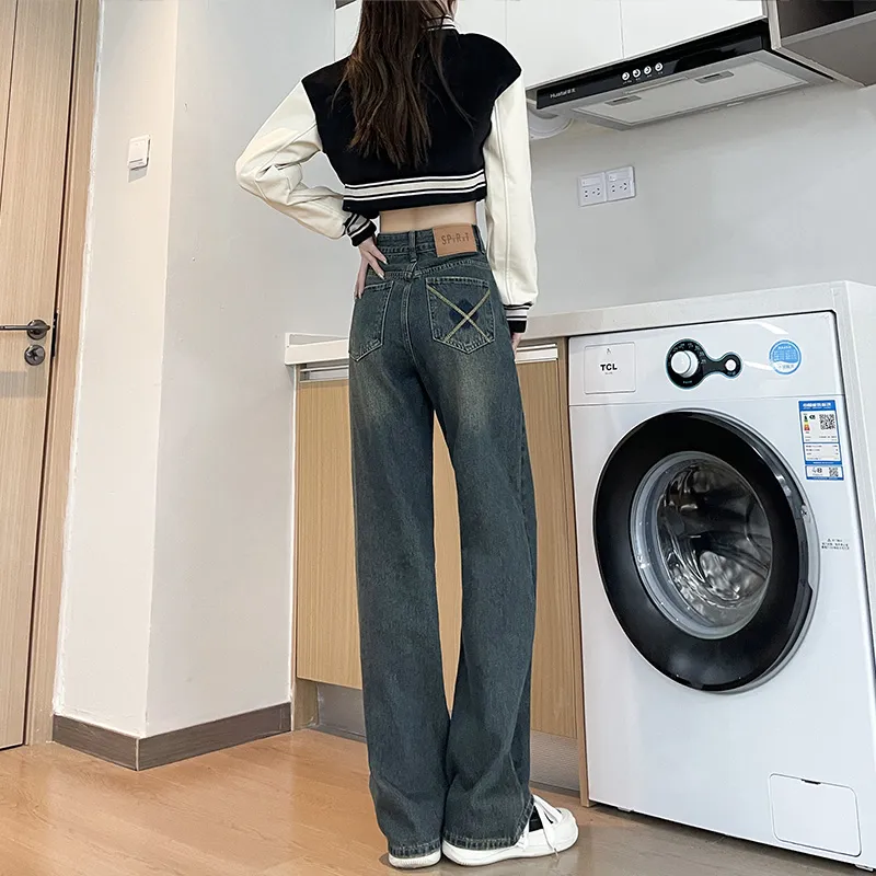 FAWENXIANGZI Jeans Women's Concrete Gray-10