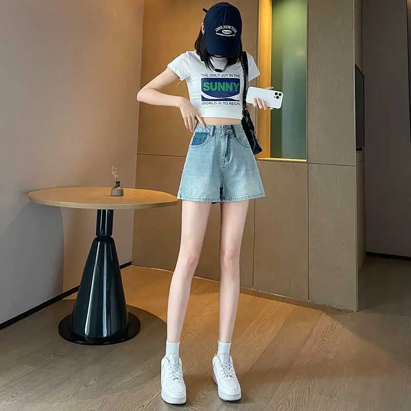 FAWENXIANGZI Denim Shorts Women's-3