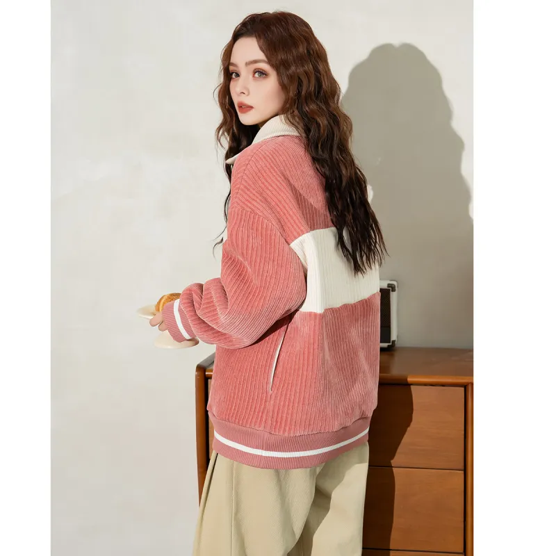 FAWENXIANGZI Sweatshirt Women's Dark Pink-6