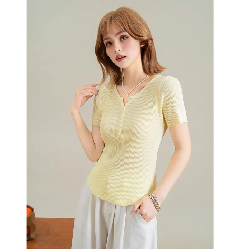 FAWENXIANGZI T Shirts Women's Yellow-3
