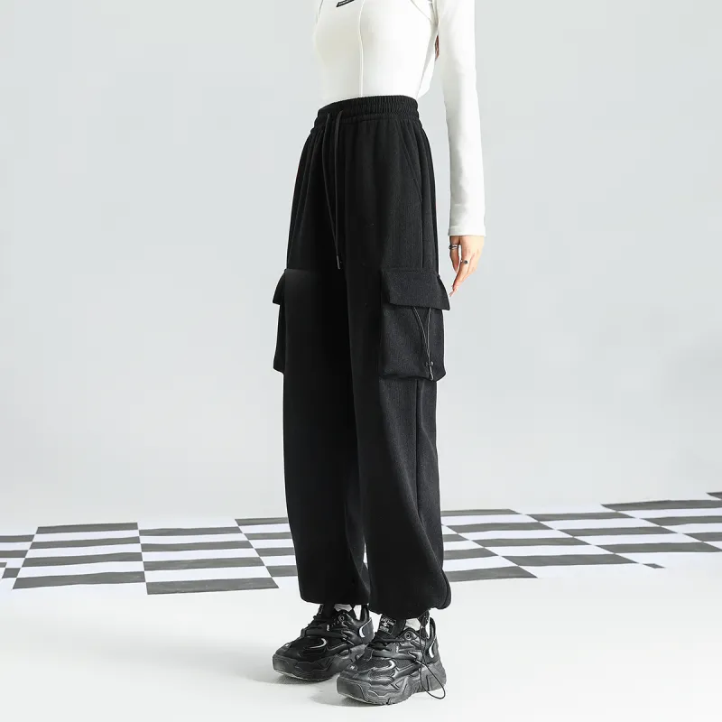 FAWENXIANGZI Casual Pants Women's Black-5