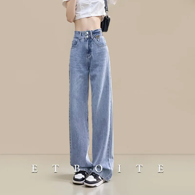 FAWENXIANGZI Jeans Women's Light Blue-1