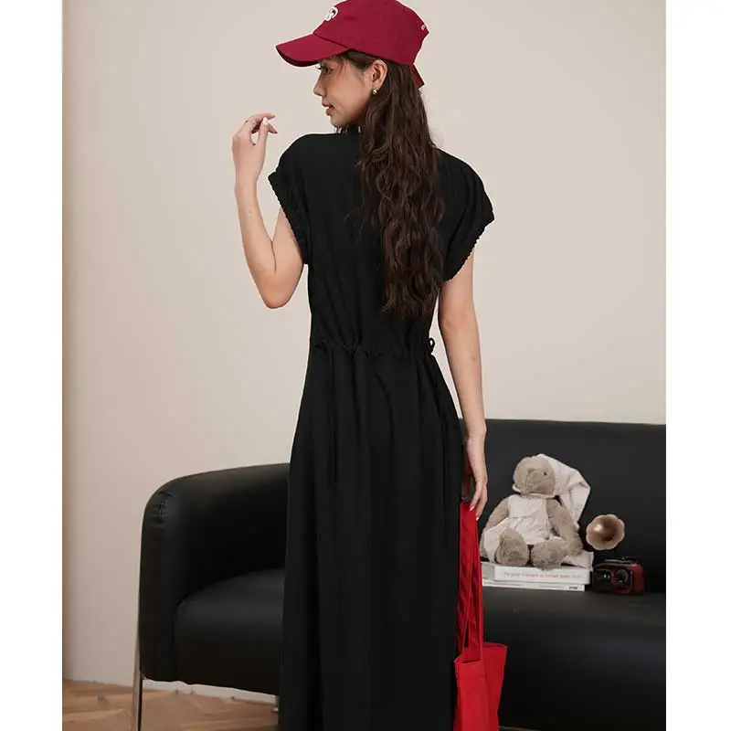 FAWENXIANGZI Short Sleeved Dress Women's-3