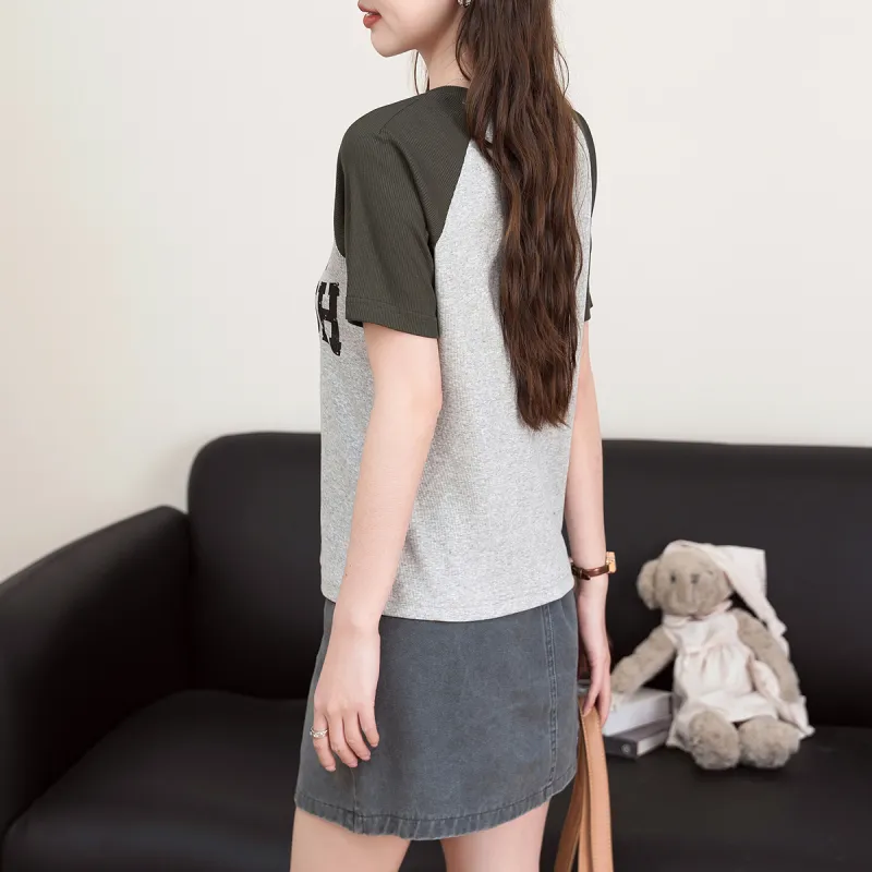 FAWENXIANGZI Raglan Sleeve T Shirt Women's-5