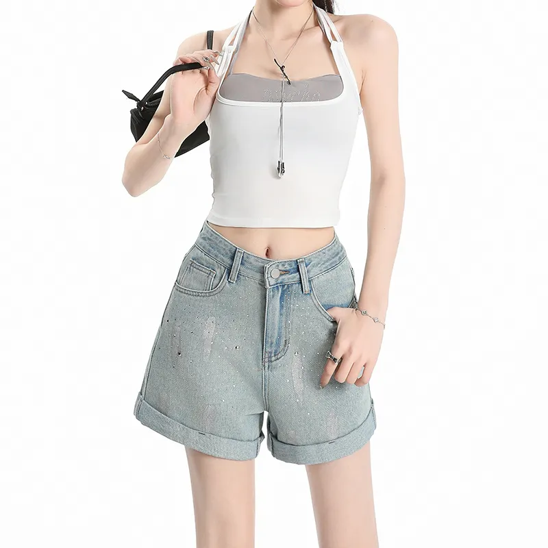 FAWENXIANGZI Denim Shorts Women's-5