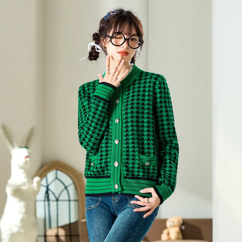 FAWENXIANGZI Knitwear Women's Green-3