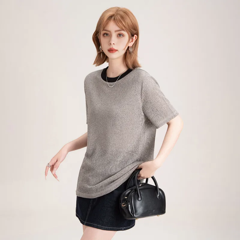 FAWENXIANGZI T Shirts Women's Gray-2