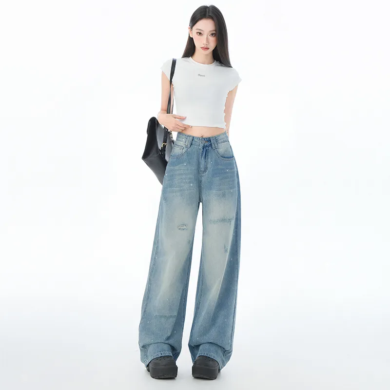 FAWENXIANGZI Jeans Women's Blue-3