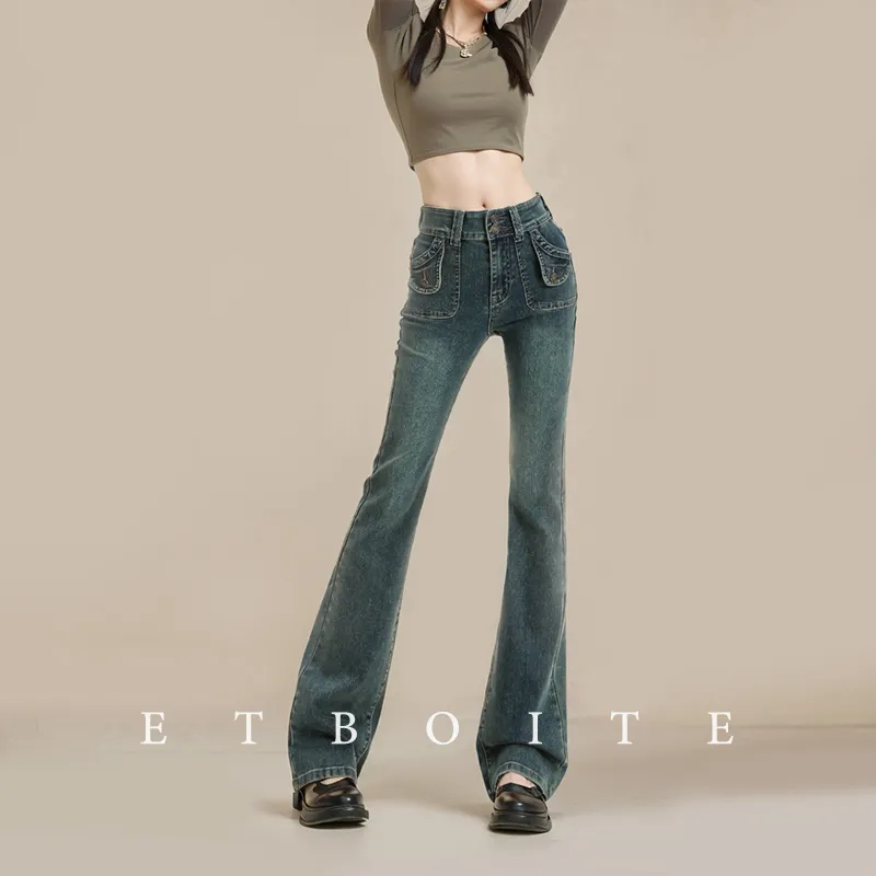 FAWENXIANGZI Jeans Women's Nostalgic Blue-2