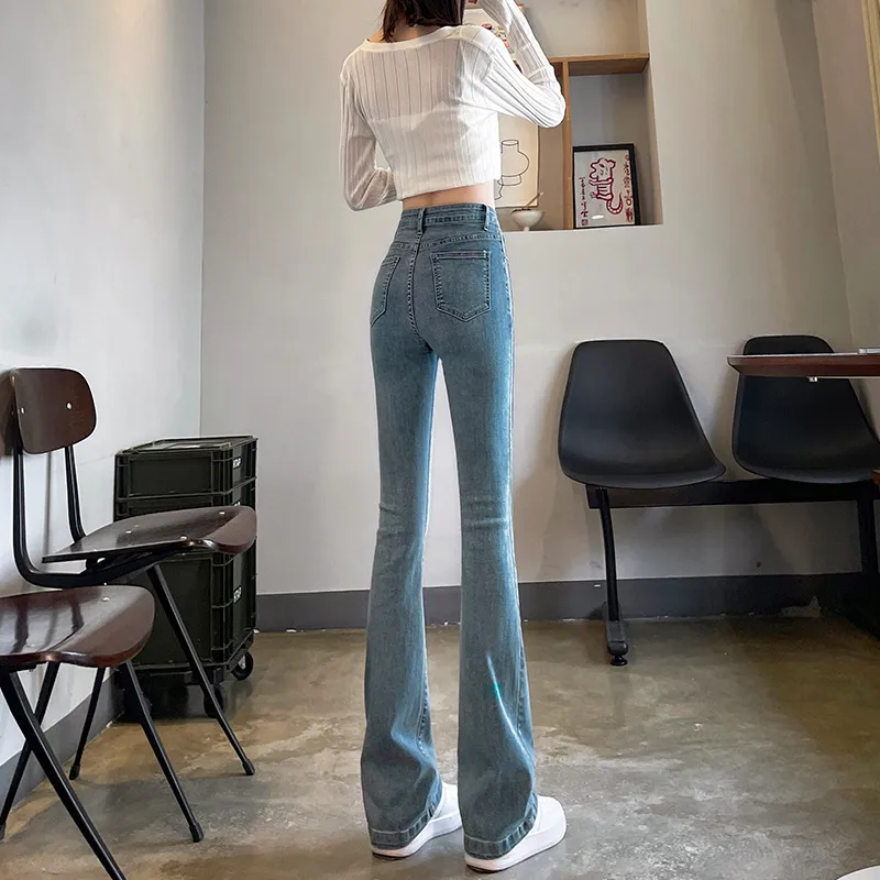 FAWENXIANGZI Jeans Women's Vintage Blue-3