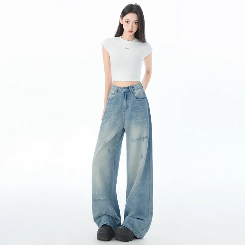 FAWENXIANGZI Jeans Women's Blue-8