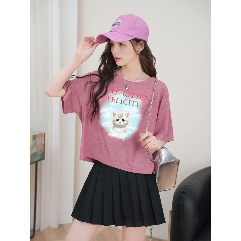FAWENXIANGZI Drop Shoulder Sleeve T Shirt Women's-4