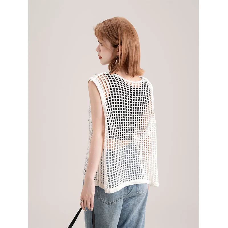 FAWENXIANGZI Tank Tops Women's Ecru-1