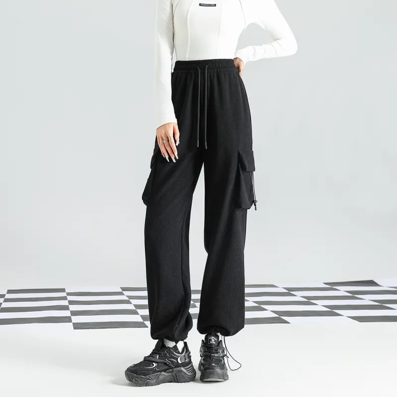 FAWENXIANGZI Casual Pants Women's Black-4