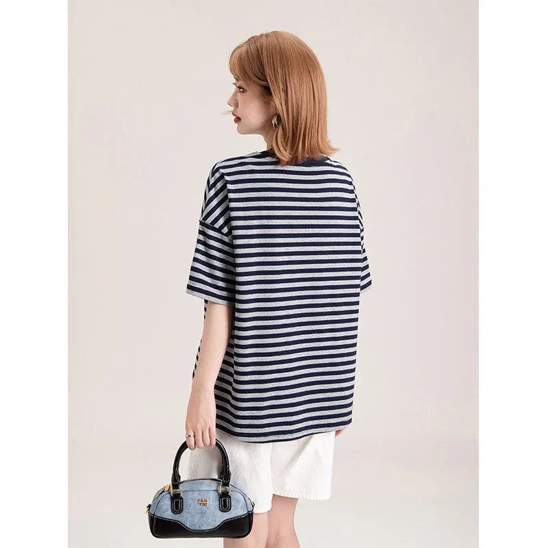 FAWENXIANGZI Drop Shoulder Sleeve T Shirt Women's-1