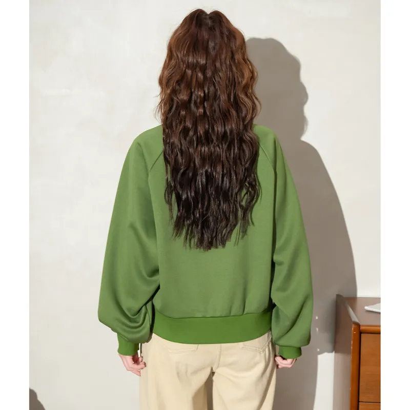 FAWENXIANGZI Sweatshirt Women's Avocado Green-2