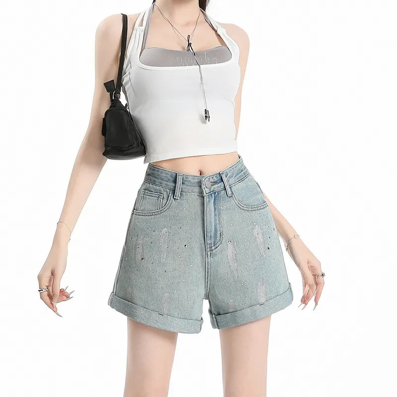 FAWENXIANGZI Denim Shorts Women's-3